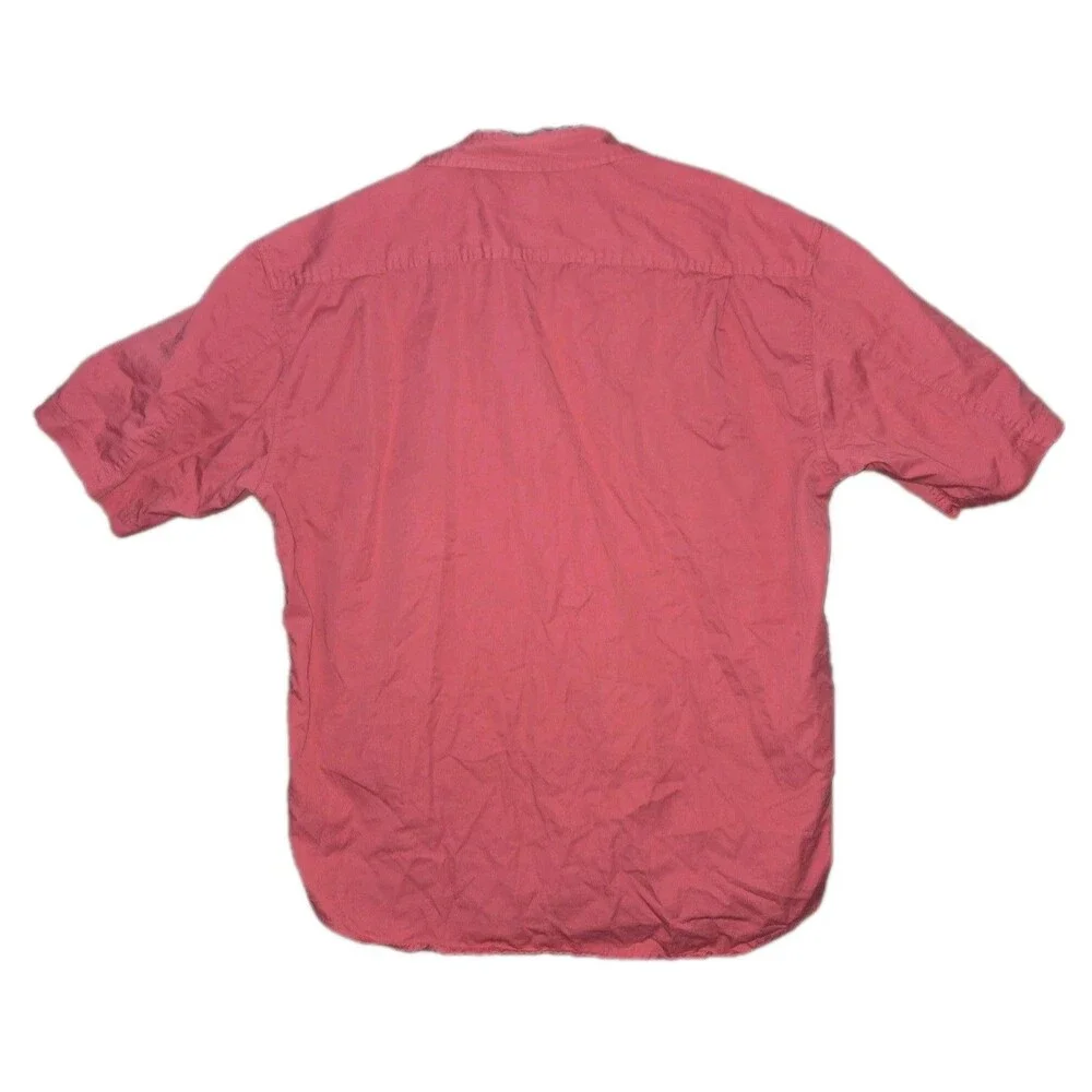 Banana Republic Button Up Mens Size XL Red Short Sleeve RN 54023